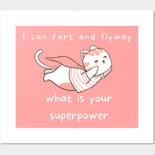 Cute Farting kitty Posters and Art